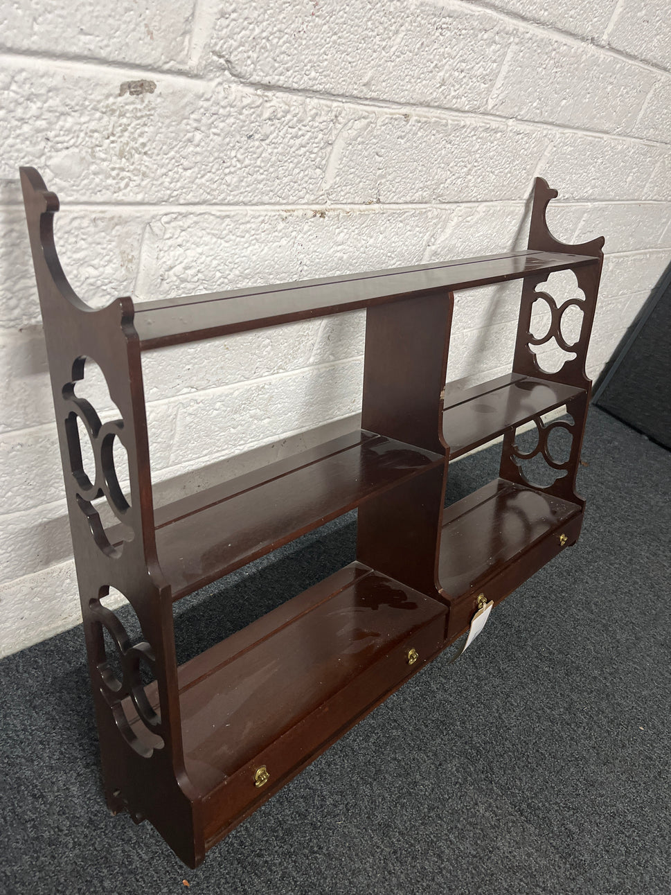 Small Wall mounted mahogany shelf unit  2225