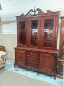Switch Ornate carved mahogany 3 glass door ornate display unit with base storage and drawers (H 254 x W 184 x D 55 cm) 43784 2 image