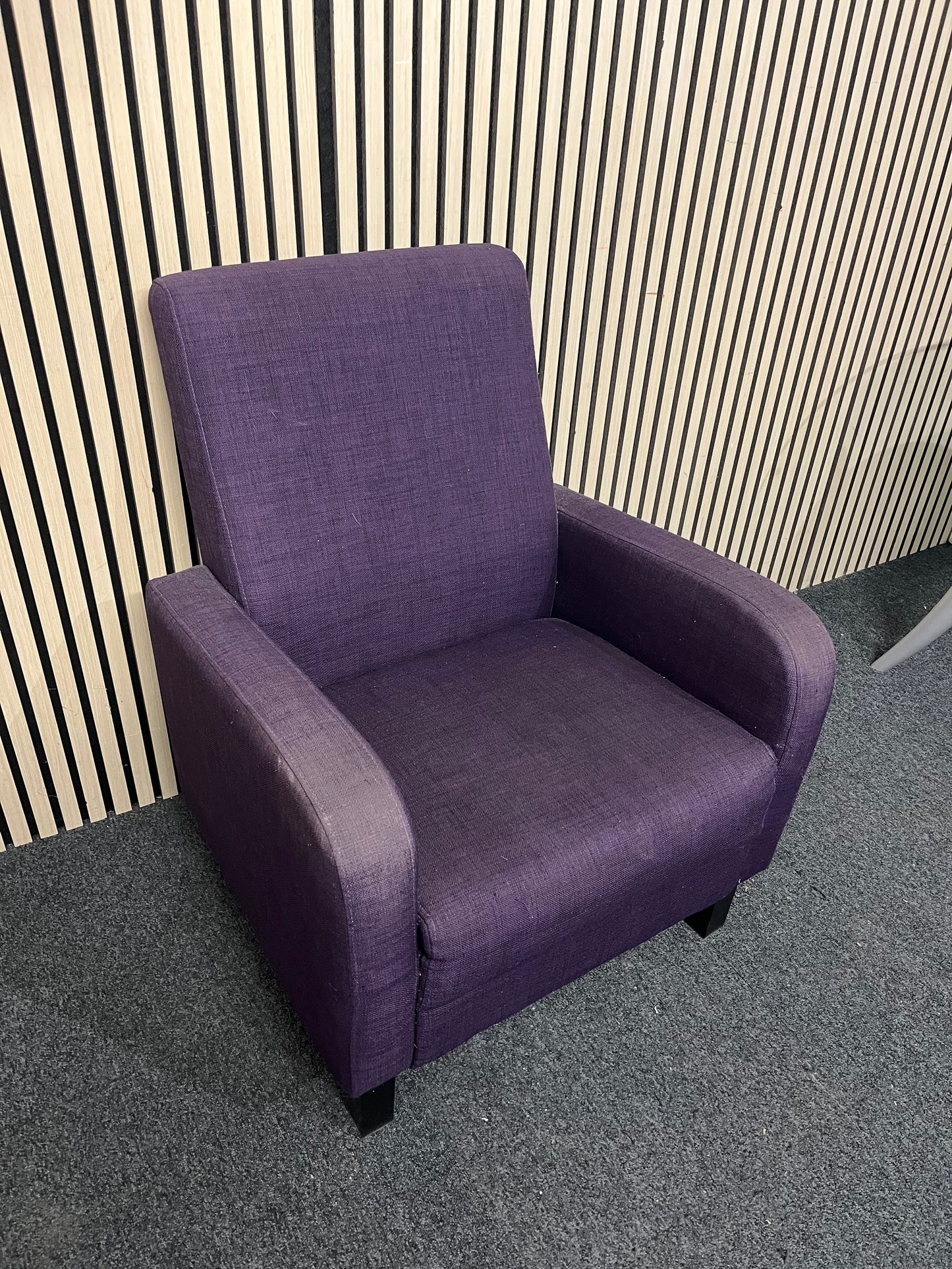 Purple fabric high back armchair 1126