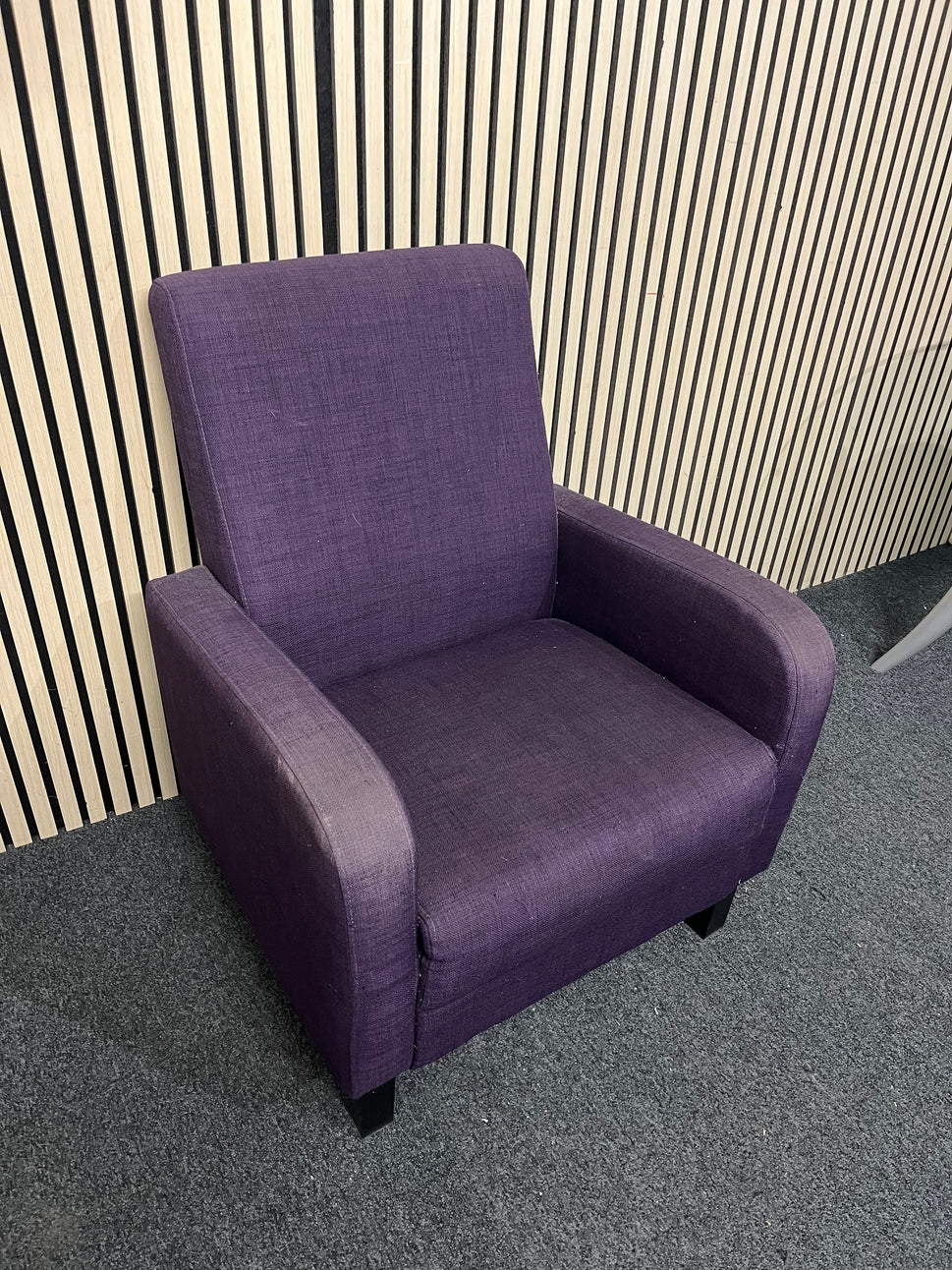 Purple fabric high back armchair 1126