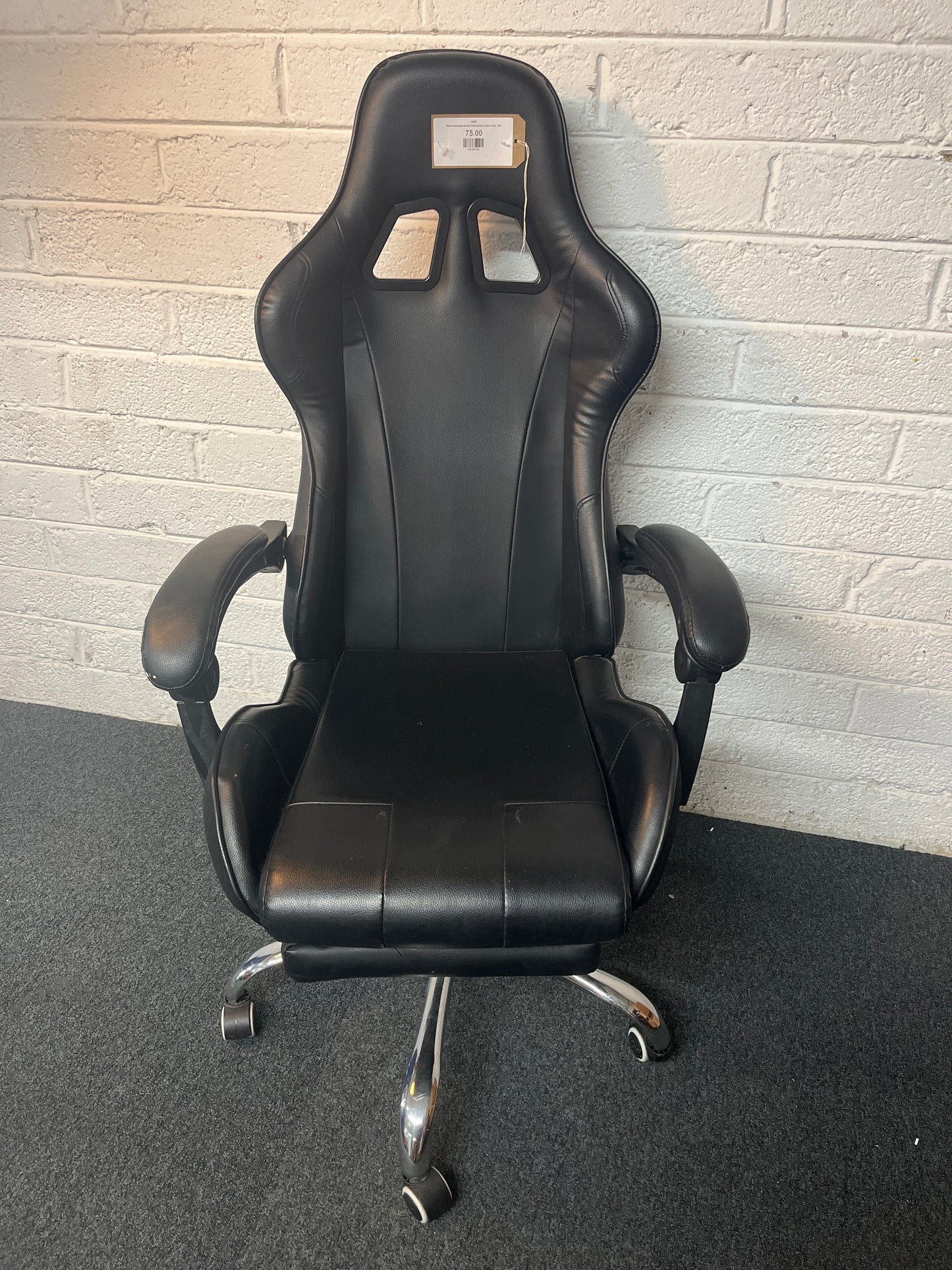 Black leatherette second hand gaming swivel chair 1325