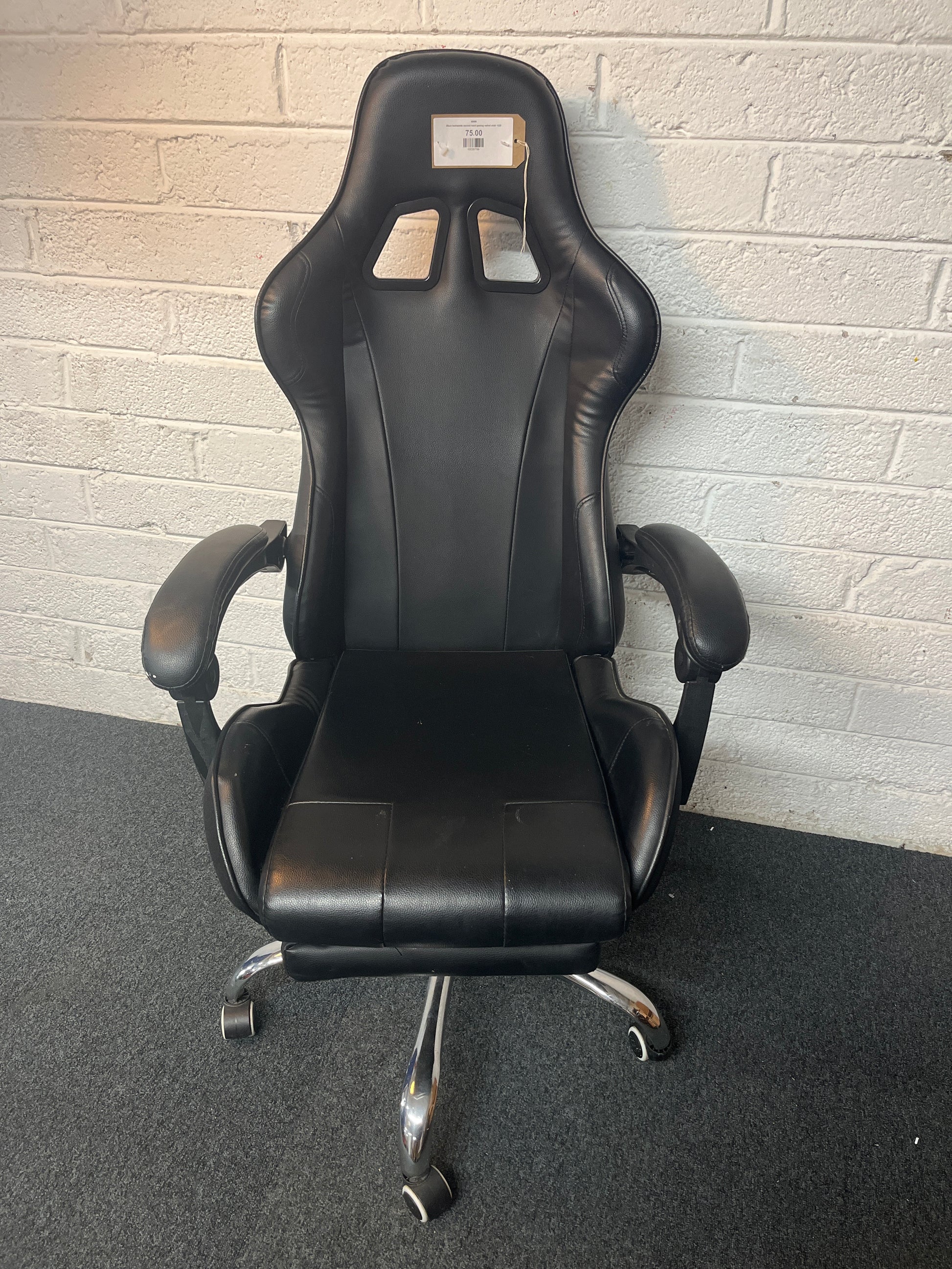 Black leatherette second hand gaming swivel chair 1325