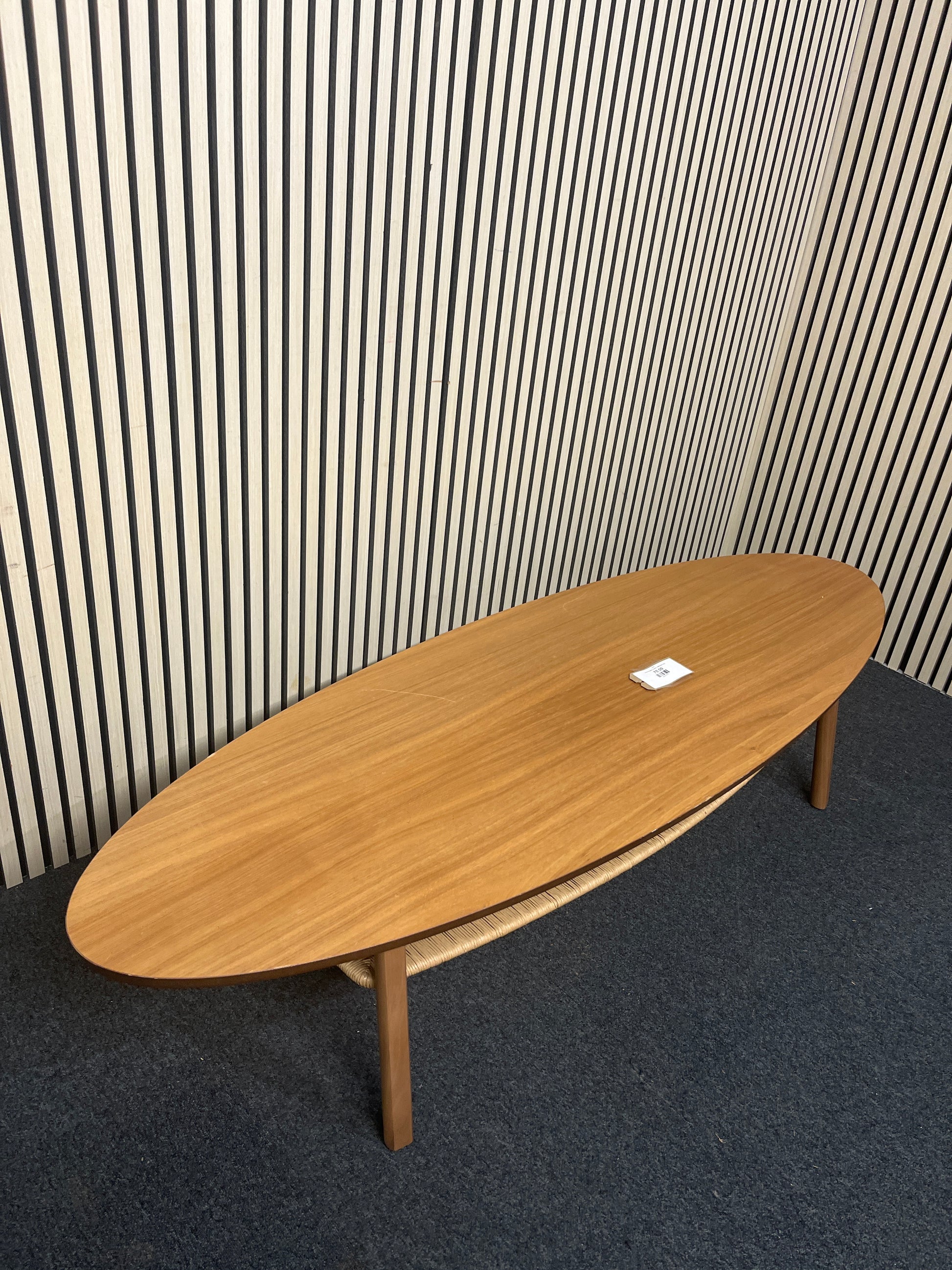 Oval low walnut modern coffee table 1425