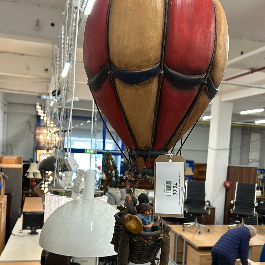 Ornate wooden hot air baloon model