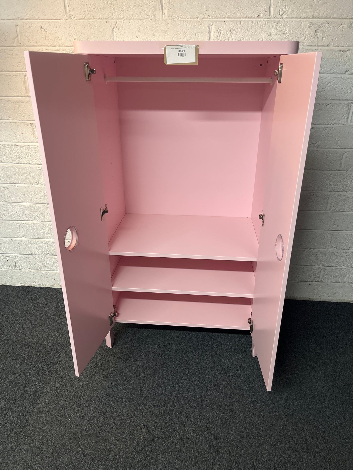 Ikea pink 2 door wardrobe (H 140 x W 80 x D 52 cm) 2225