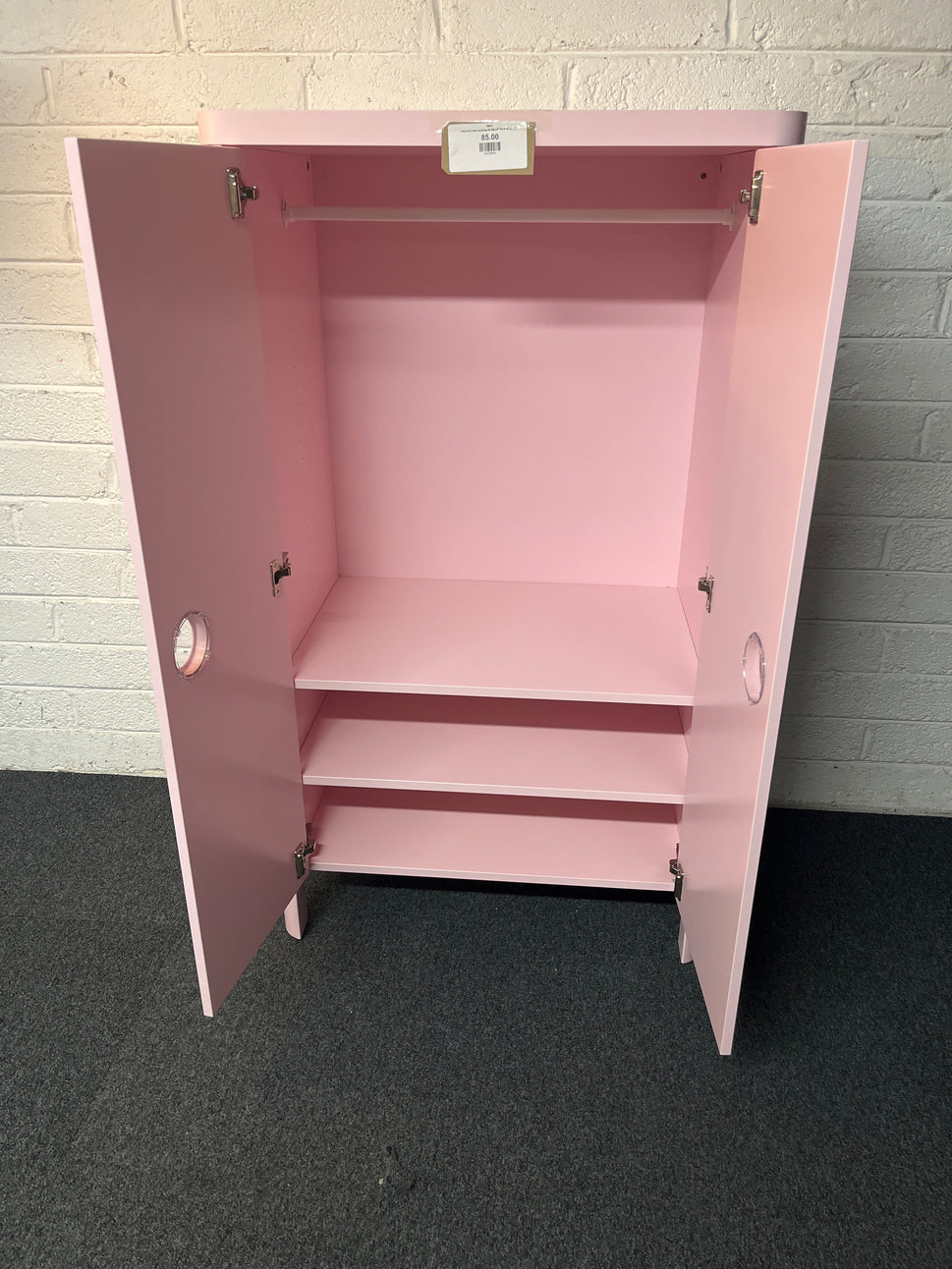 Ikea pink 2 door wardrobe (H 140 x W 80 x D 52 cm) 2225