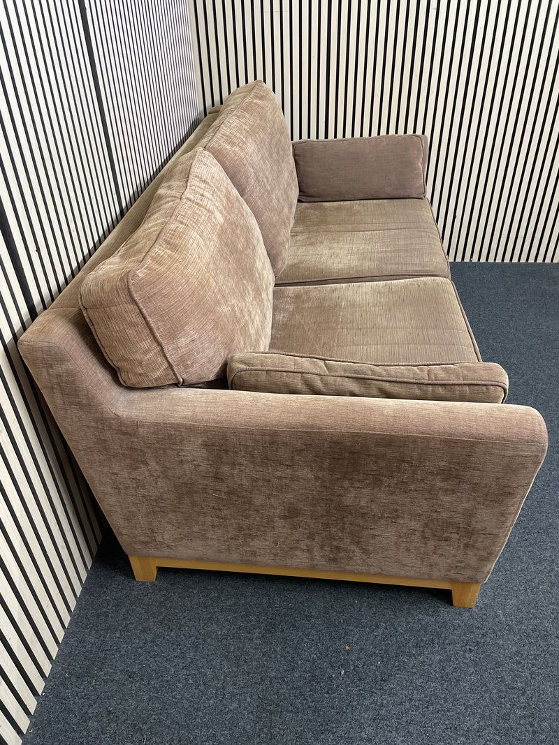 two seater brown fabric sofa  44651