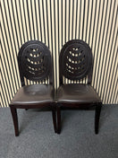 Switch Black wood framed dining chair with black leather seat 2325 2 image