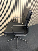 Switch Eames style black leatherette chrome framed draughtsmen executive chair  2325 3 image