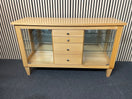Switch Light beech veneer 2 glass door 4 drawer sideboard( L x 135 W x 45 H x 82 cm)  3325 2 image