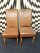 Switch Tan leather high back dining chair 1425 2 image