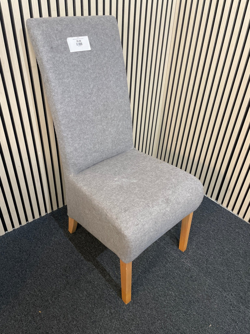 High back grey fabric dining chair 1425