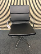 Switch Eames style black leatherette chrome framed draughtsmen executive chair  2325 2 image
