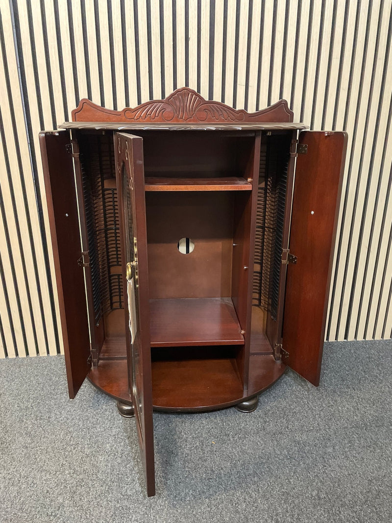 Ornate rossmore mahogany 1 glass door corner low display unit (H 100 x W 83 x D 42 cm)  4225