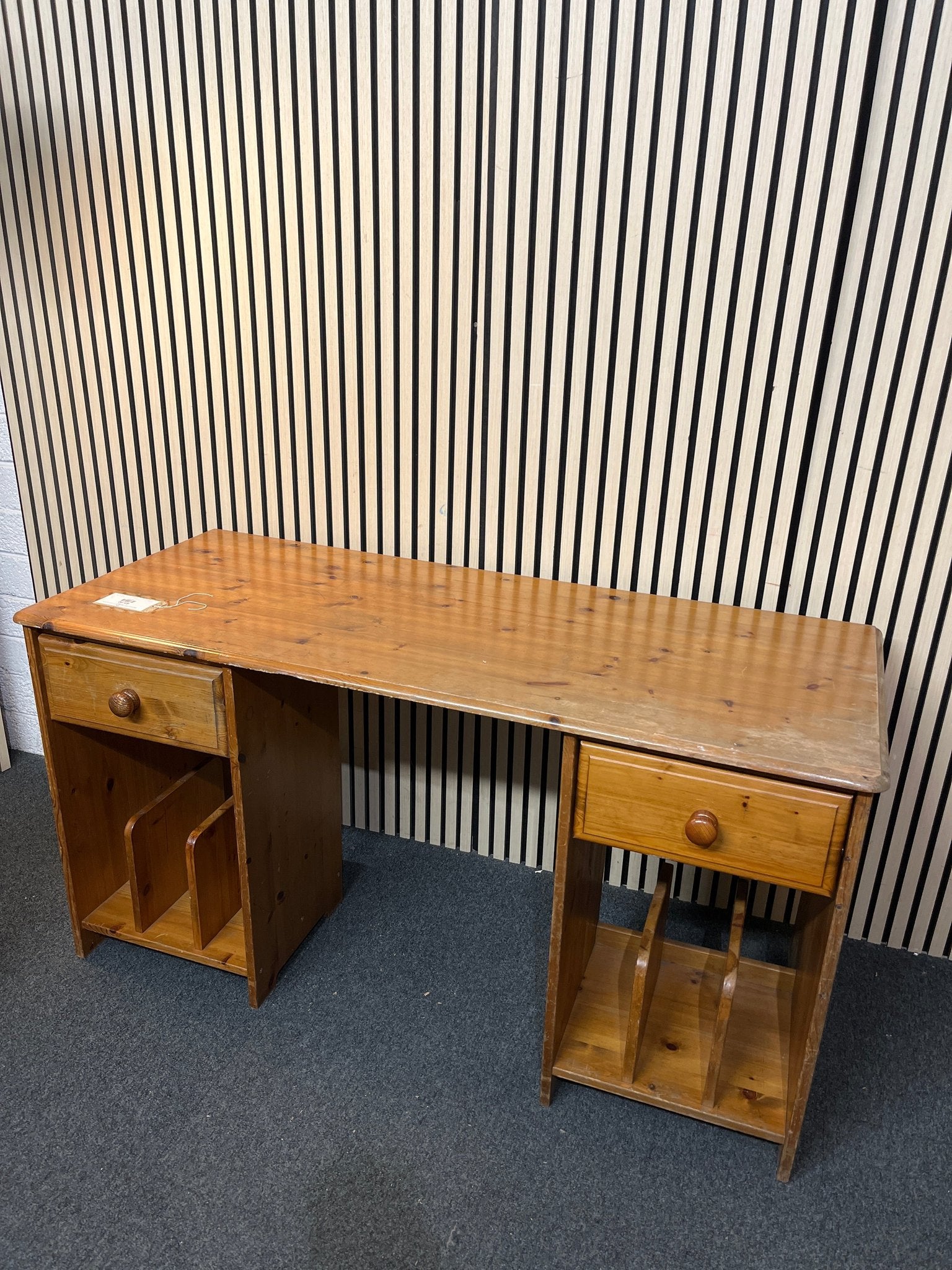 Natural pine 2 drawer dressing table (H 75 x W 140 x D 60 cm) 2425