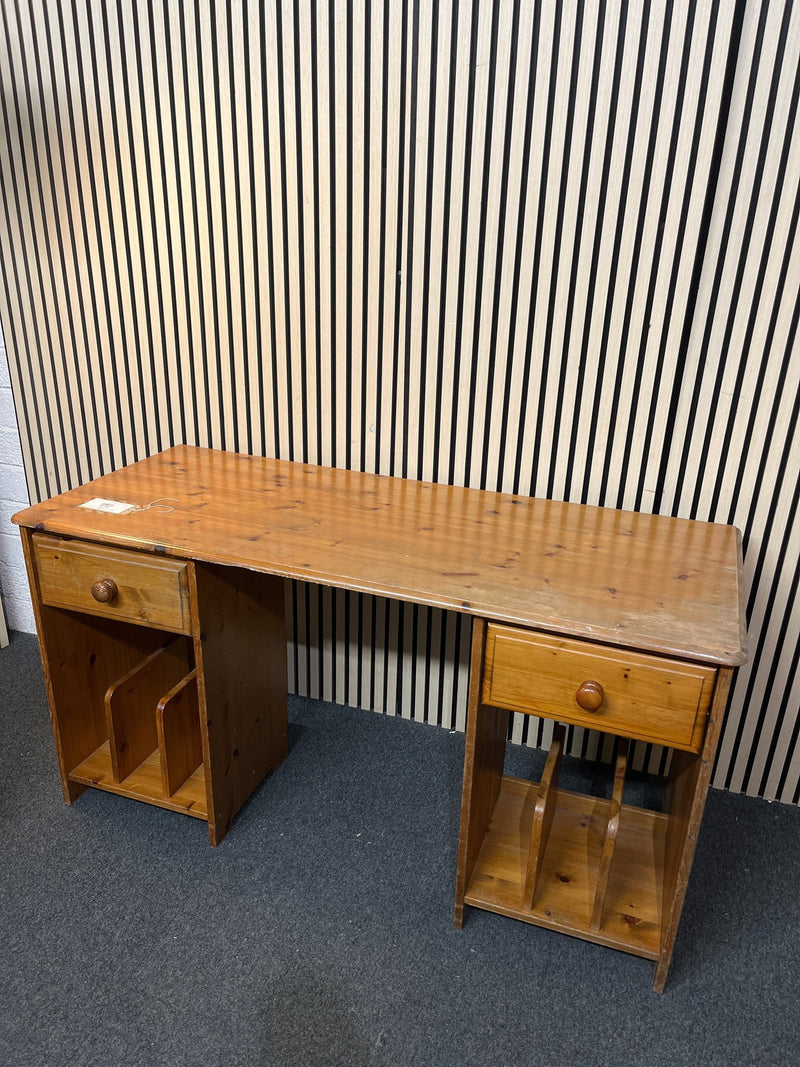 Natural pine 2 drawer dressing table (H 75 x W 140 x D 60 cm) 2425