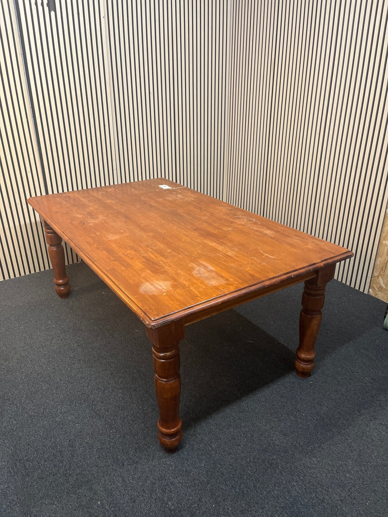 Hardwood dark stained large kitchen table (L 107 x W 184 cm)