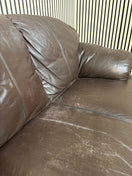 3 seater brown leatherette sofa  (Width 200 cm) 2425