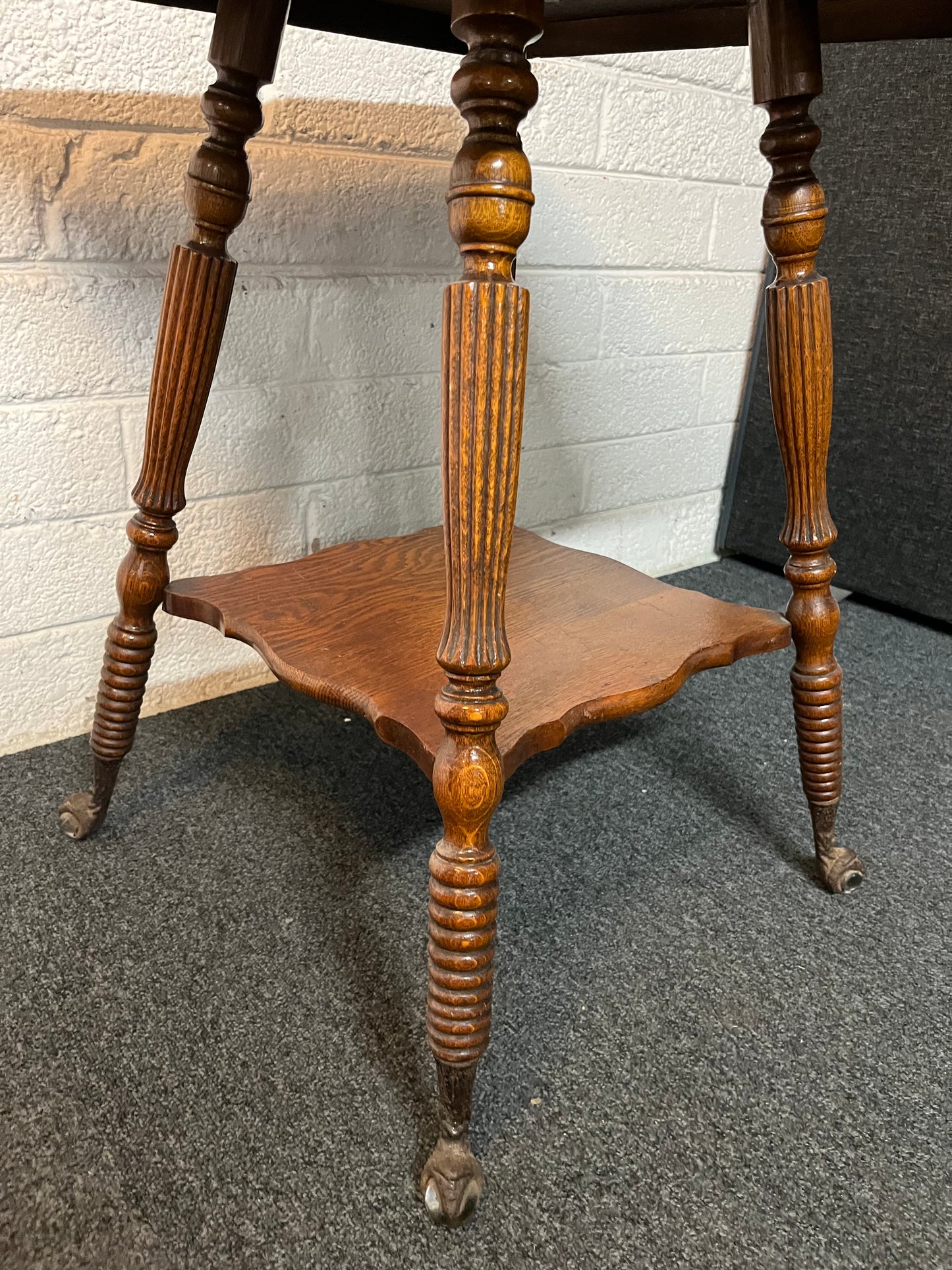 Square tall stained wood lamp table (H 73 x W 57 x D 57 cm) 3225