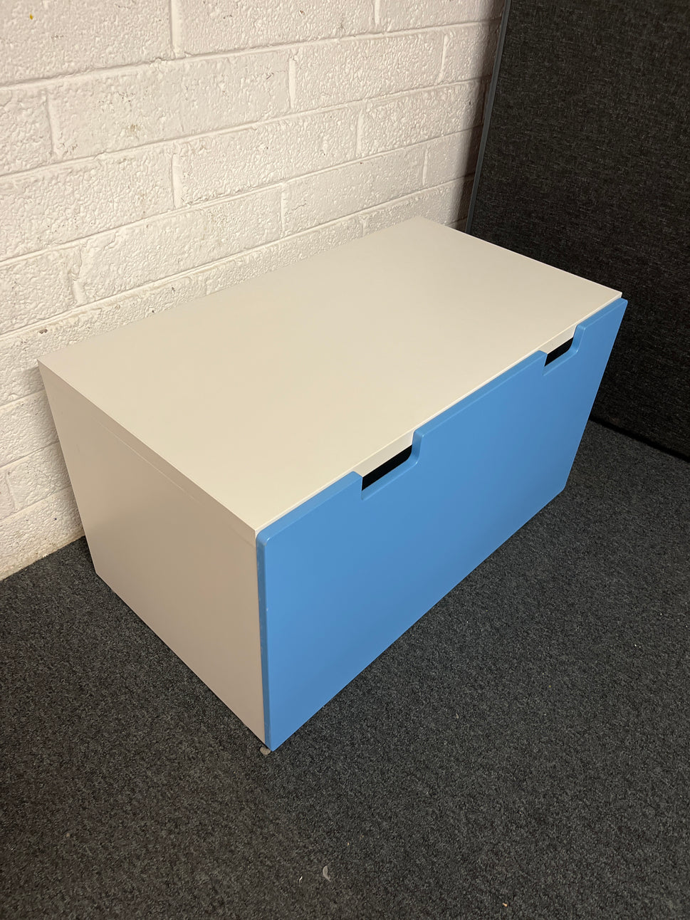 White framed, blue front pull out storage drawer 2225