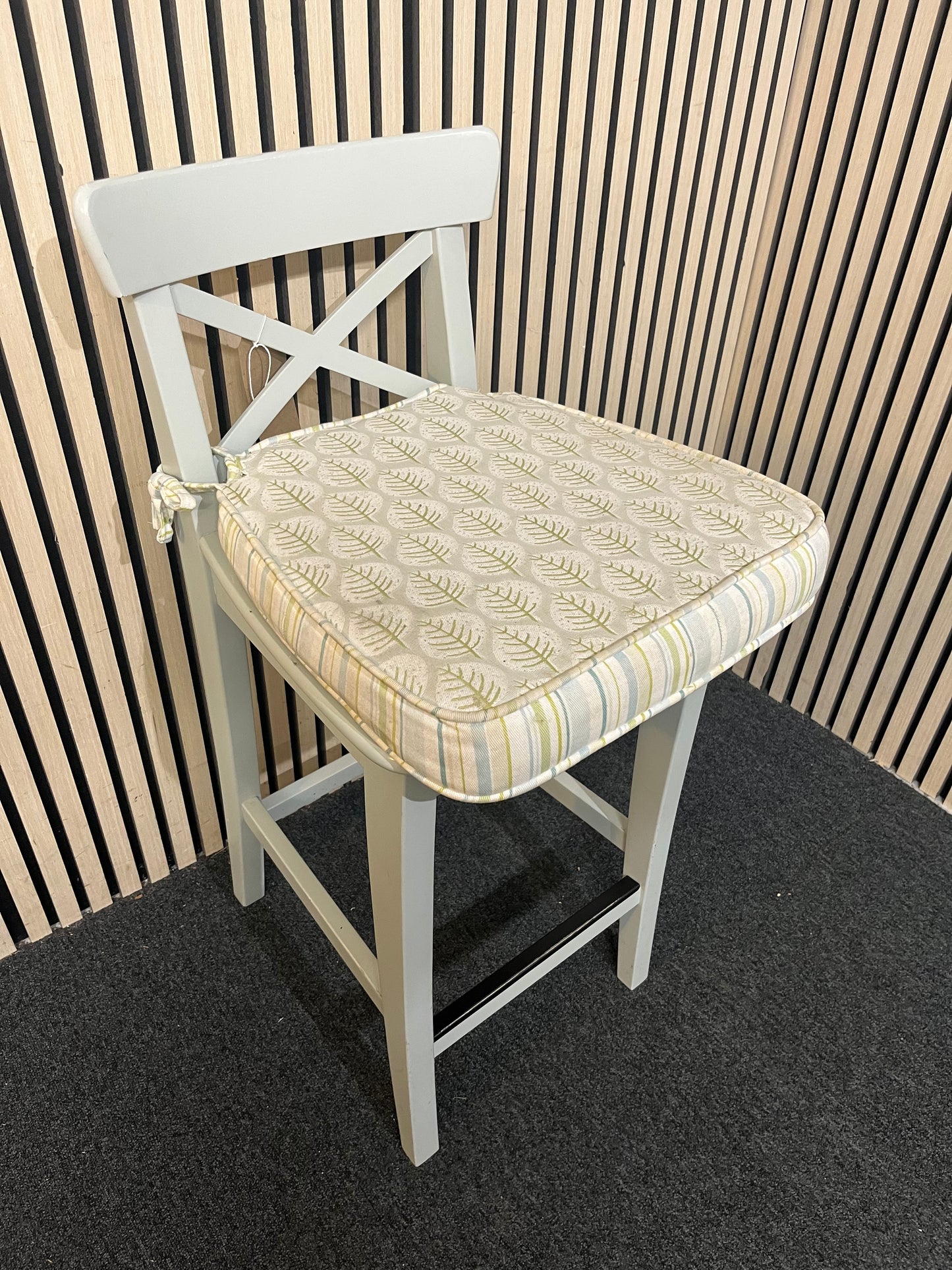 Solid wood grey breakfast bar stool (Seat height 64 cm)  44204