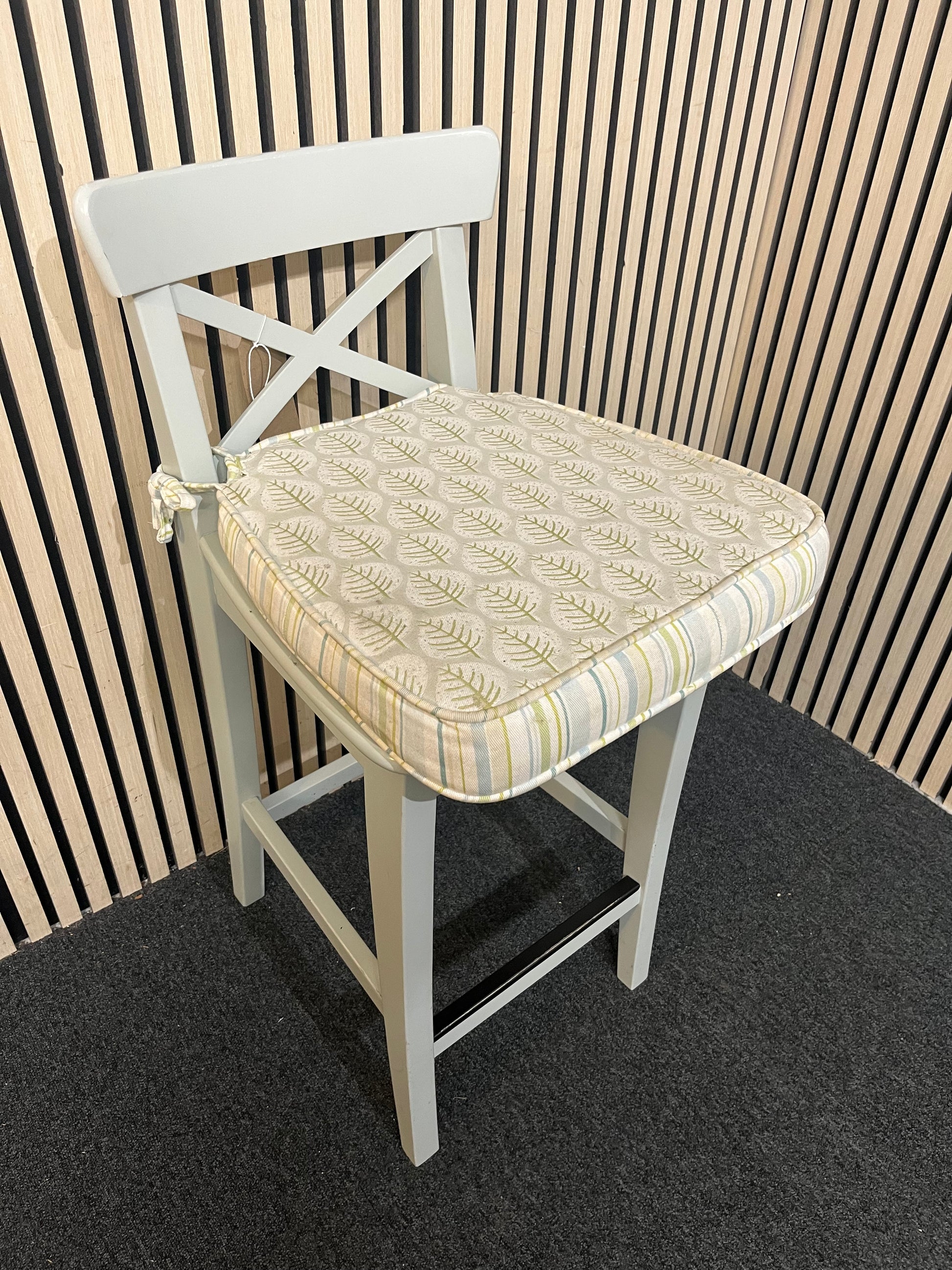Solid wood grey breakfast bar stool (Seat height 64 cm)  44204