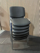 Switch Chrome frame stackable chair black Eco leather 3 image