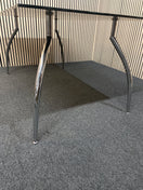 Black glass and chrome rectangular kitchen table (L 150 x W 90 cm) 1126