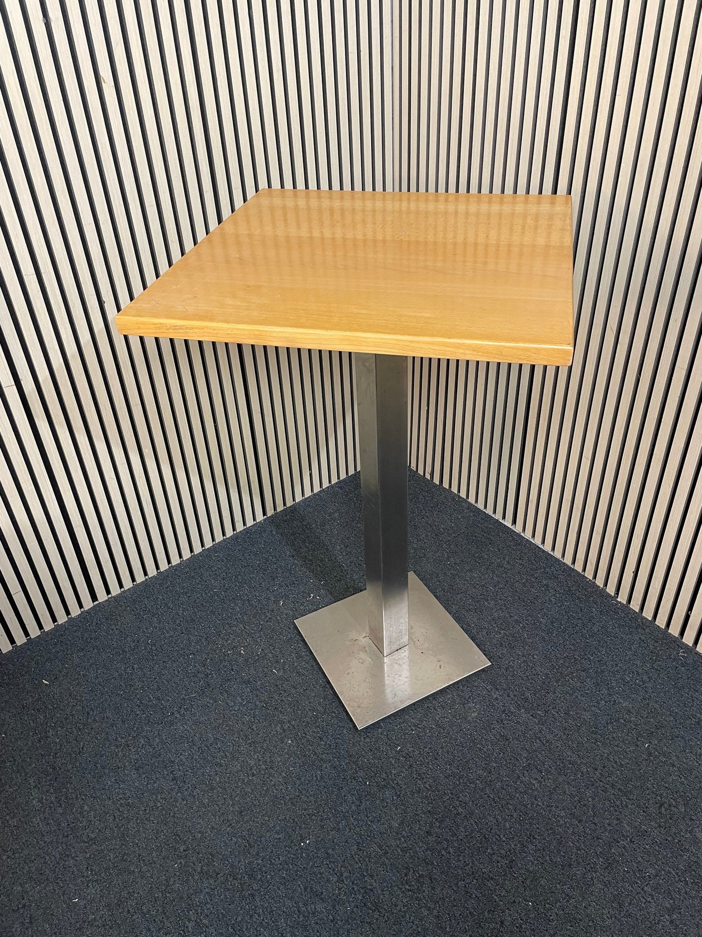 High Bar Table Metal Base - wooden top 70cm  x 70cm x 110 cm high 1126
