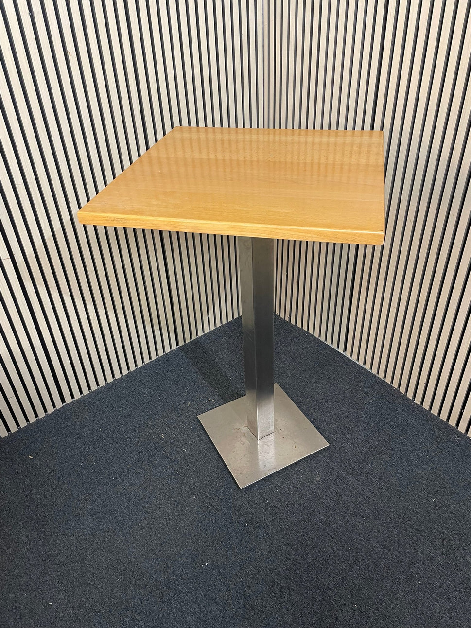 High Bar Table Metal Base - wooden top 70cm  x 70cm x 110 cm high 1126