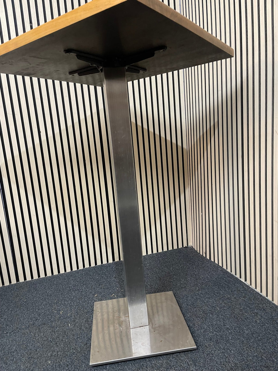 High Bar Table Metal Base - wooden top 70cm  x 70cm x 110 cm high 1126