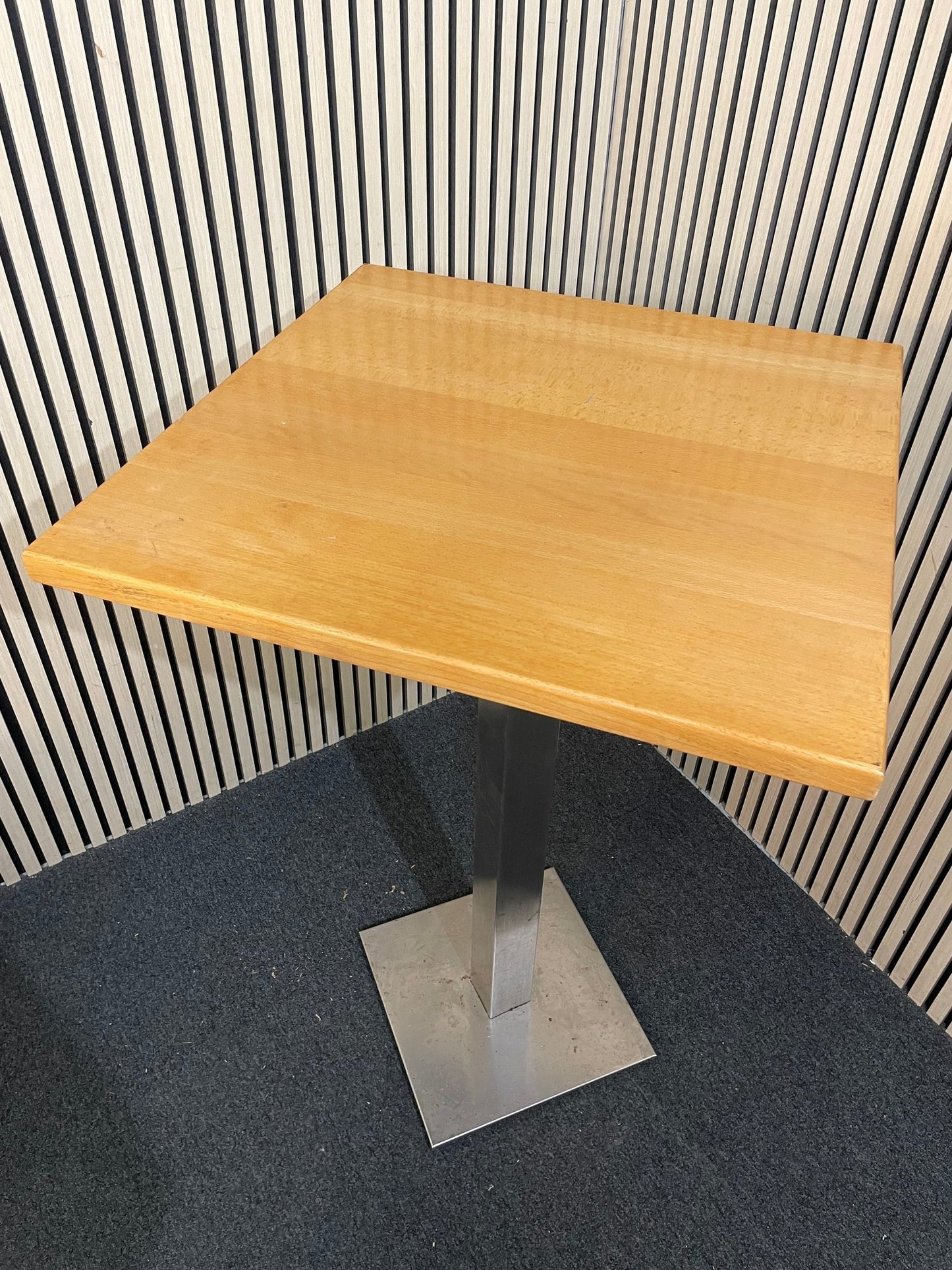 High Bar Table Metal Base - wooden top 70cm  x 70cm x 110 cm high 1126