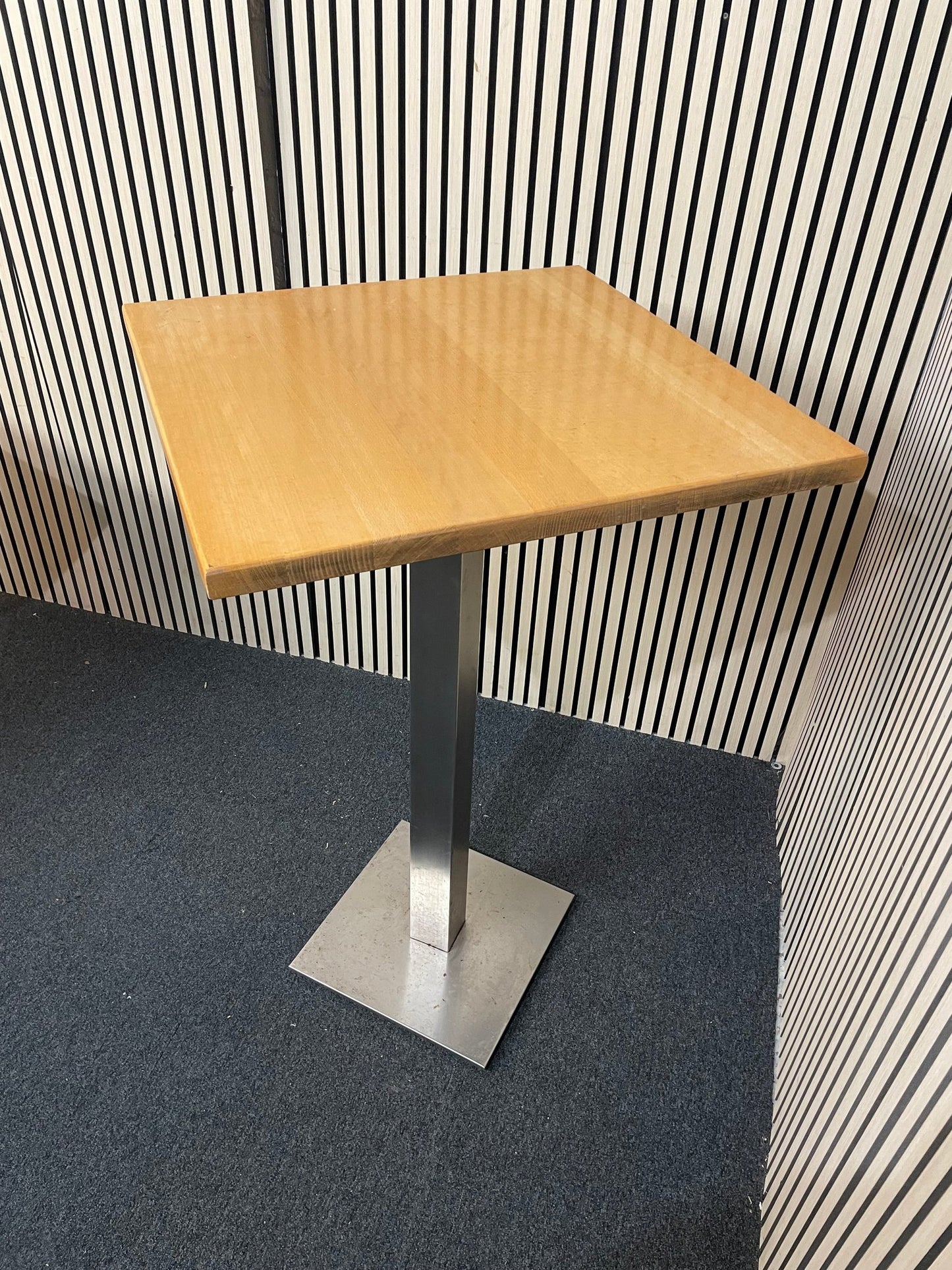 High Bar Table Metal Base - wooden top 70cm  x 70cm x 110 cm high 1126