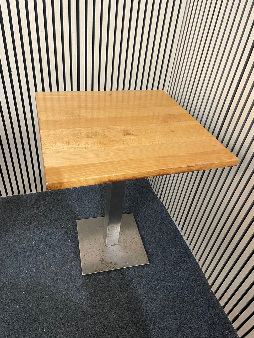 High Bar Table Metal Base - wooden top 70cm  x 70cm x 110 cm high 1126