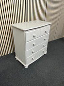 Solid pine grey white wash painted 3+2 chest of drawers  1126