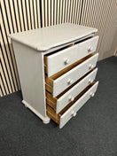 Solid pine grey white wash painted 3+2 chest of drawers  1126