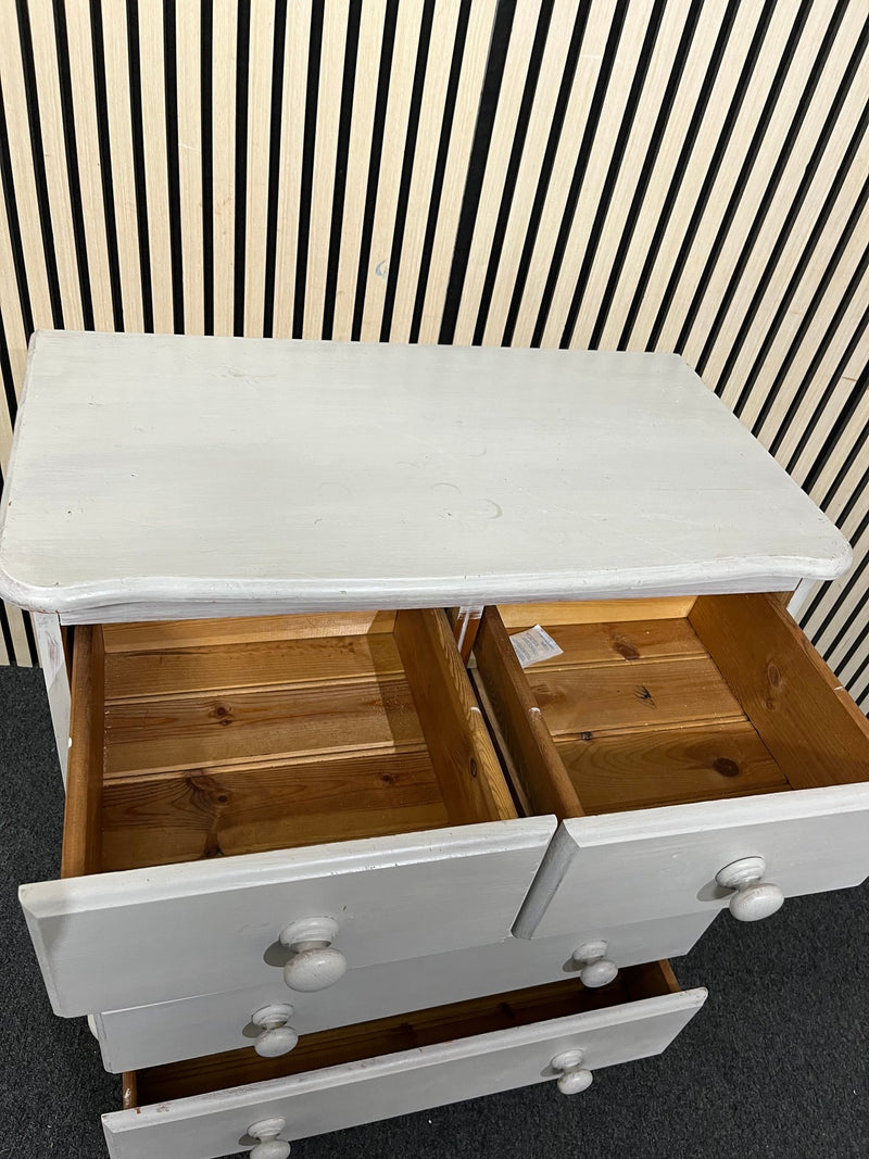 Solid pine grey white wash painted 3+2 chest of drawers  1126