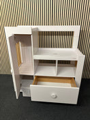 White laminate one drawer one door tiered baby changing unit (H 130 x W 120 x D 53 cm) 1126
