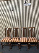 Switch Oak stained high back stripe fabric dining chair. Set of 4 no.  3126 3 image