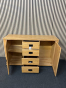 Switch Light stain solid wood 2 door 4 drawer sideboard 140Wx85Hx45D 3126 3 image