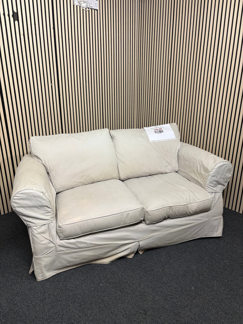 2 seater oatmeal fabric sofa 3126