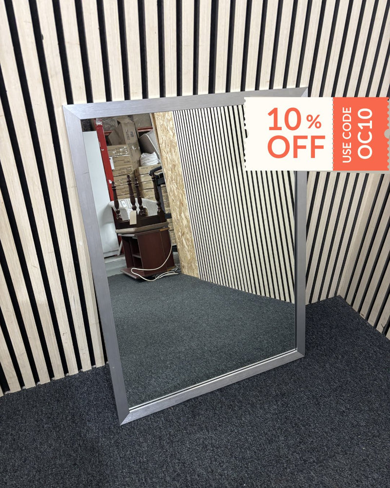 Large silver framed mirror 3126
