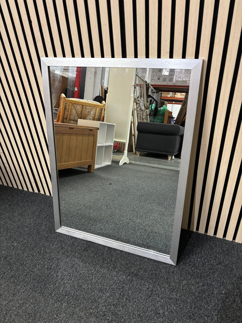 Large silver framed mirror 3126