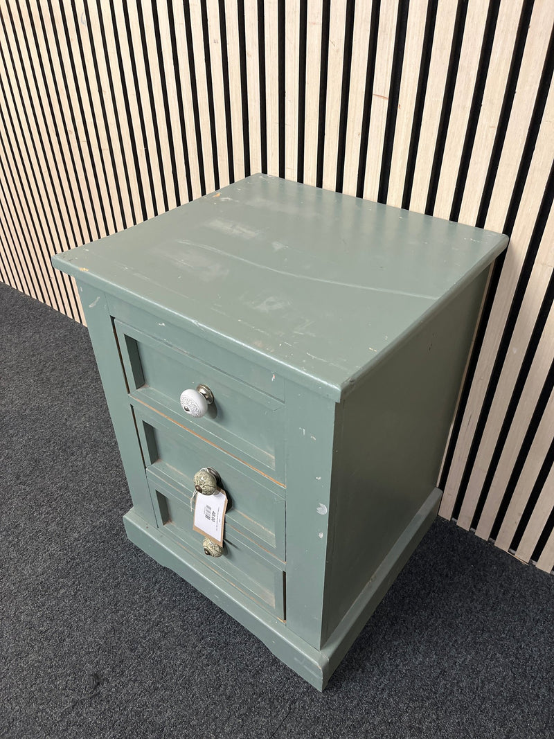 1 drawer grey painted bedside table 3126