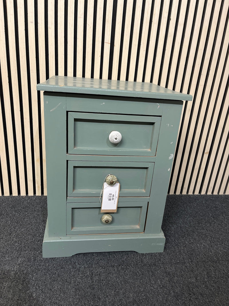 1 drawer grey painted bedside table 3126