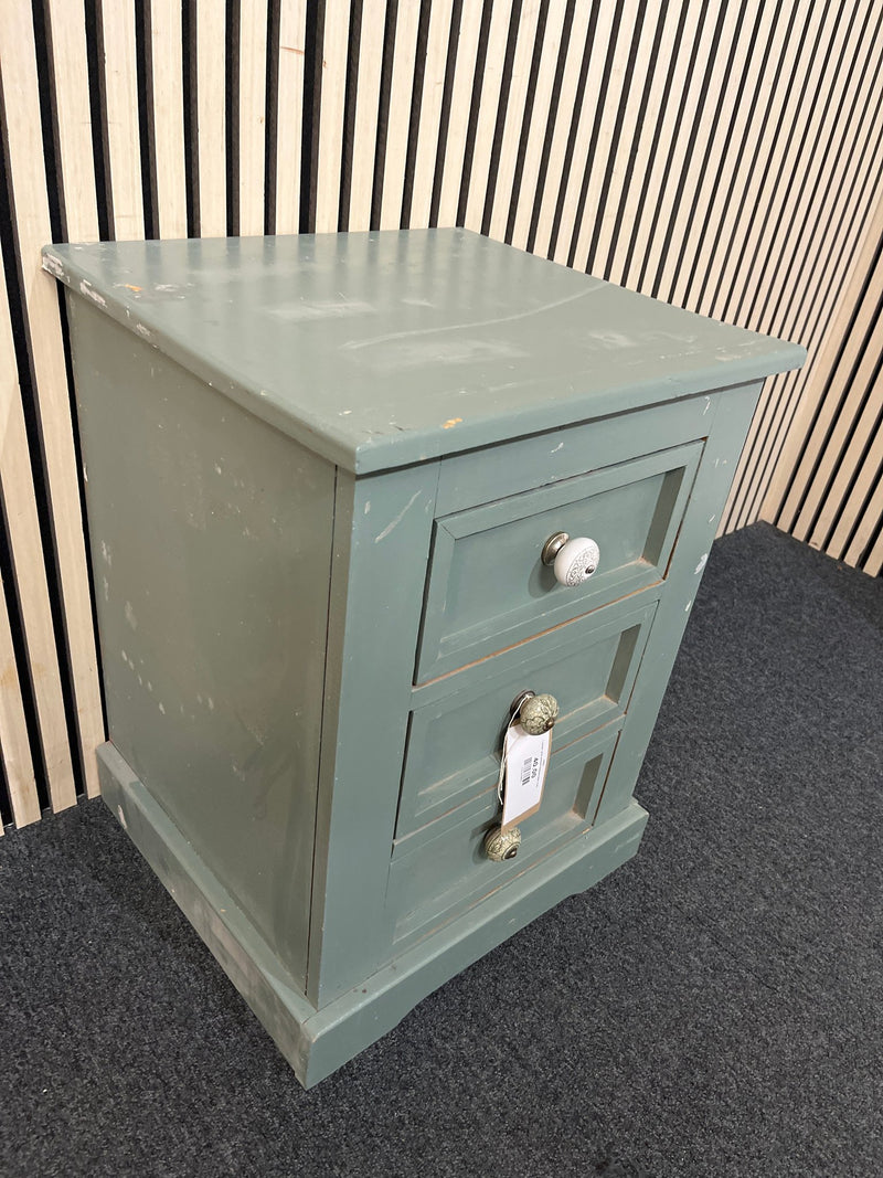 1 drawer grey painted bedside table 3126