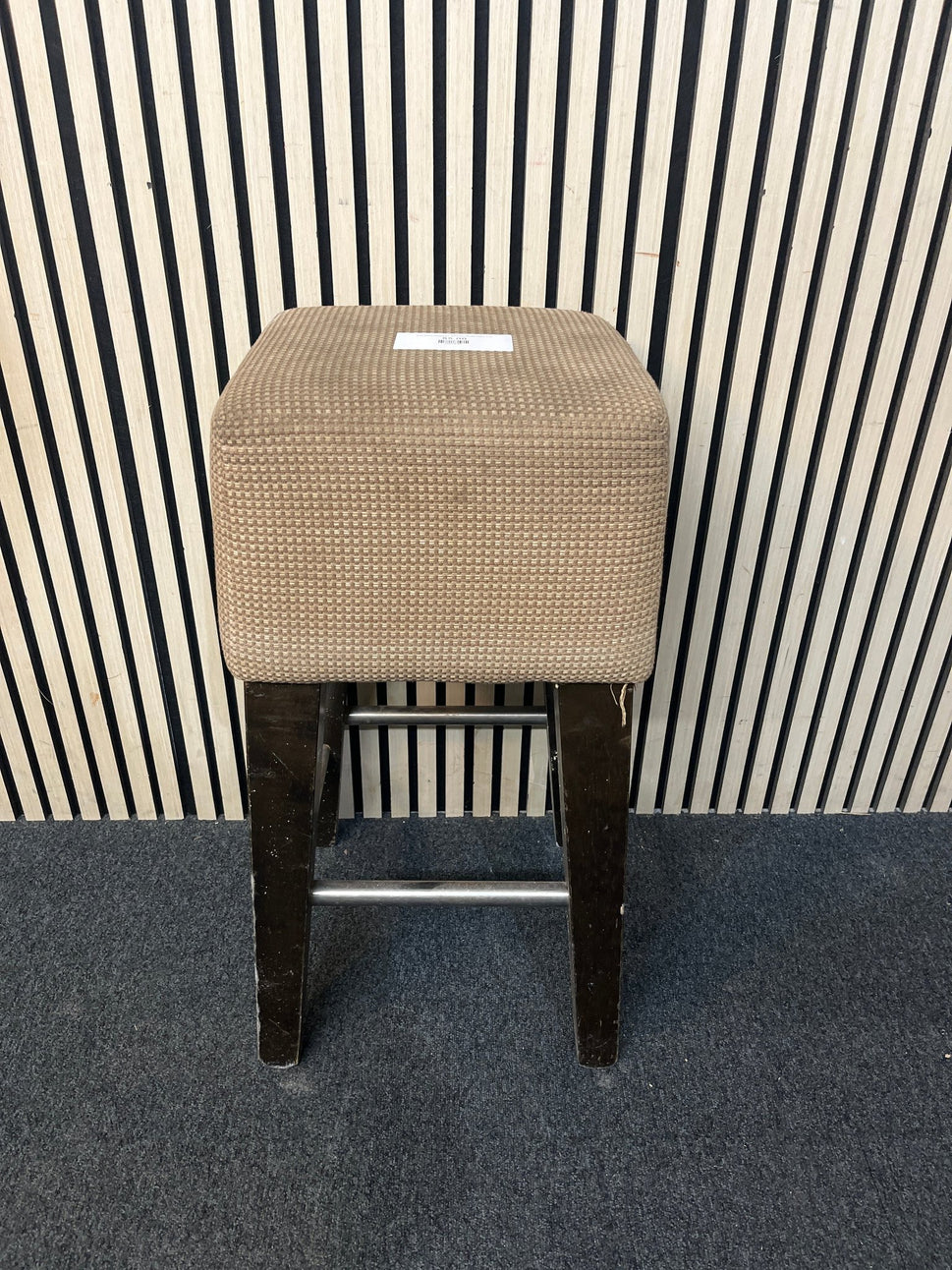 Solid Wood Framed Bar Stool With Brown Fabric 3126