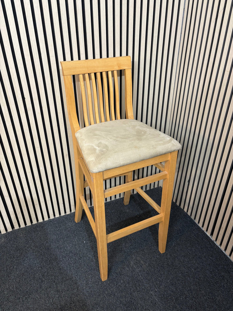 Solid wooden framed bar stool with back 3126