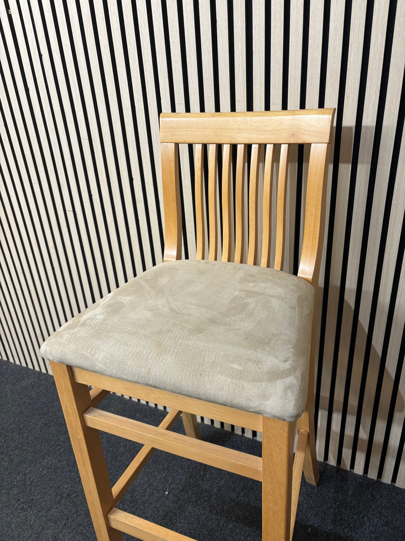 Solid wooden framed bar stool with back 3126