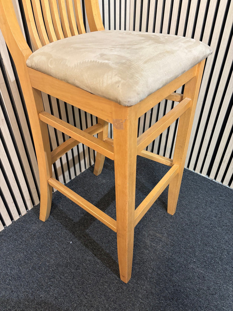 Solid wooden framed bar stool with back 3126